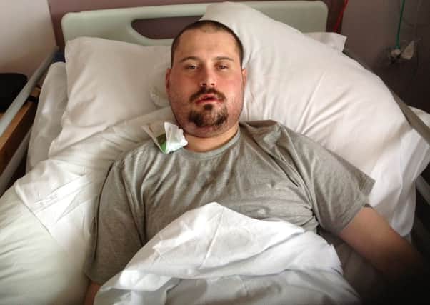 Robert Tuck after surgery following the attack