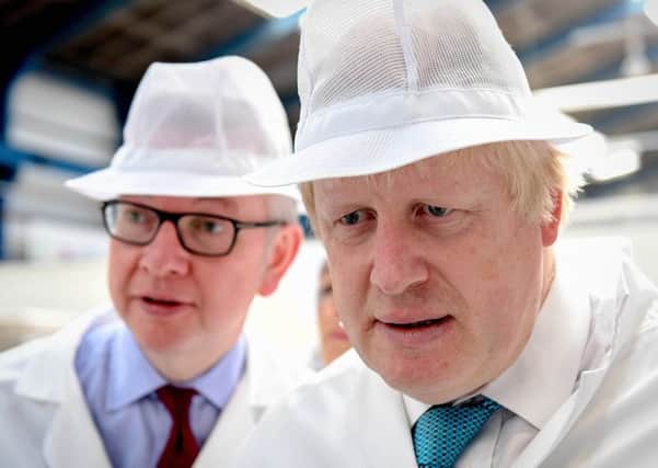 Boris Johnson and Michael Gove as they tour of the DCS Group,  Stratford-upon-Avon, while on the EU referendum campaign tour.