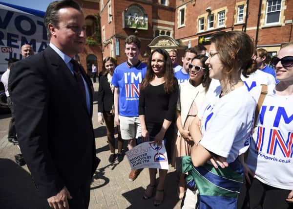 David Cameron during a Remain rally.