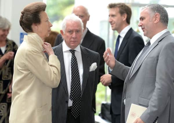 Princess Anne talking to Horizon College principal Nick Bowen. He is among those questioning the merit of a plan to cut school summer holidays from six to five weeks.