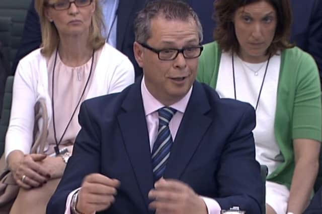 Darren Topp, BHS chief executive, gives evidence to MPs over the retailer's collapse