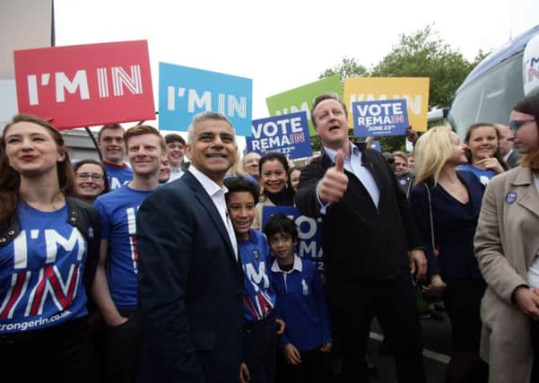 Sadiq Khan appeared at a Remain event with David Cameron last week