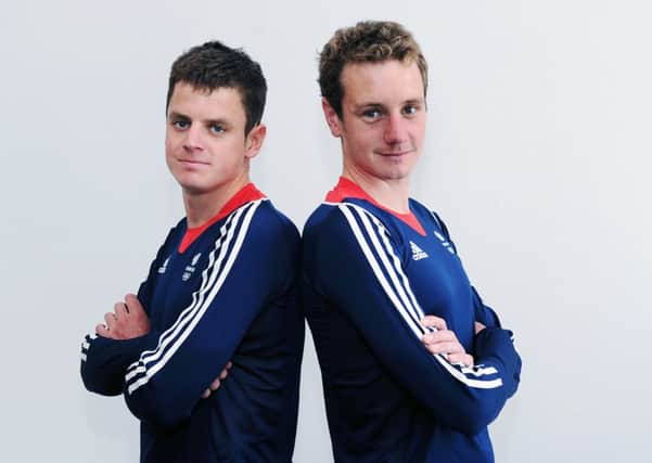 Alistair Brownlee, right, with his brother Jonathan. Picture : Jonathan Gawthorpe