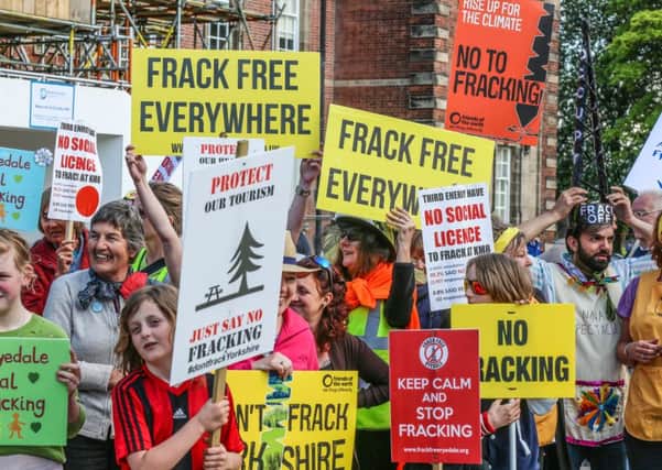 Demonstrators lobby the North Yorkshire County Council meeting which backed Third Energy's fracking plan for Kirby Misperton.