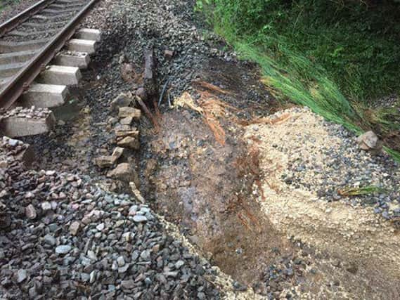 Network Rail tweeted this picture of the landslip