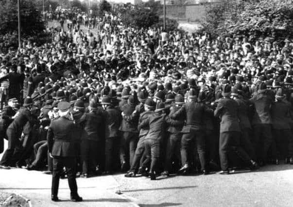 Police clash with pickets during the so-called Battle of Orgreave.