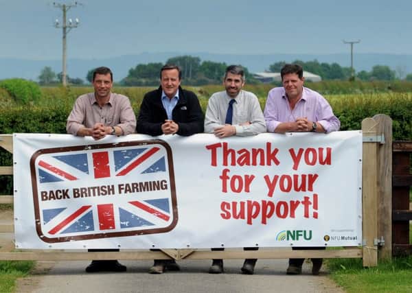 Before speaking to Yorkshire Post readers, Prime Minister David Cameron visited Eldmire Ings Sessay Thirsk and met farmers Richard Findlay, Paul Tomkins and Mike Wilkins