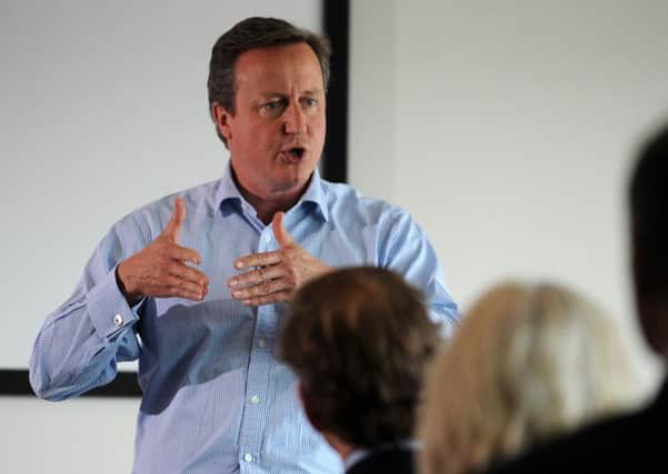 David Cameron during a Q&A at The Yorkshire Post's offices.