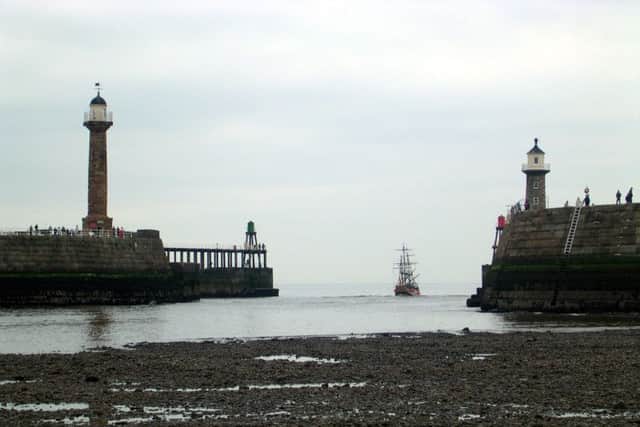 Whitby's historic piers. Picture: David Behrens