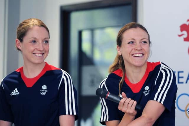 Non Stanford and Vicky Holland at the Team GB announcement in Leeds.