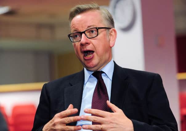 Michael Gove at Asda House, in Leeds, today. Picture : Jonathan Gawthorpe