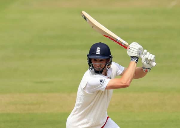 England's Chris Woakes hits four runs on his way to making 66 in the Third Test against Sri lanka at Lord's (Picture: Adam Davy/PA Wire).