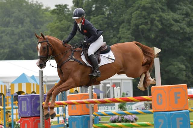 Holly Woodhead riding Dhi Lupison in action in the British Equestrian Trade Association CIC*** Showjumping  during day four of the Bramham Horse trials at Bramham Park.