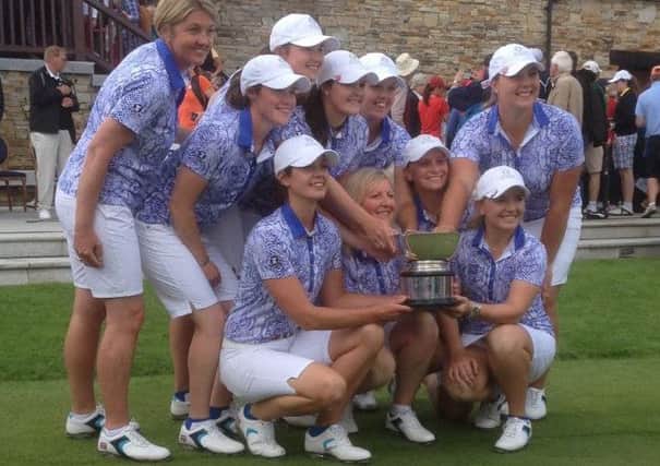 Woodsome Hall's Rochelle Morris, top row third left, with Great Britain & Ireland's successful Curtis Cup team (Picture: Heather Cawdry).