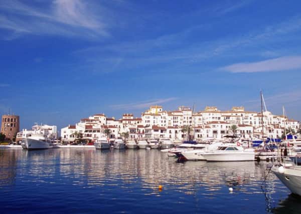 Yachts in the harbour at Puerto BanÃºs, near Marbella. PIC: PA