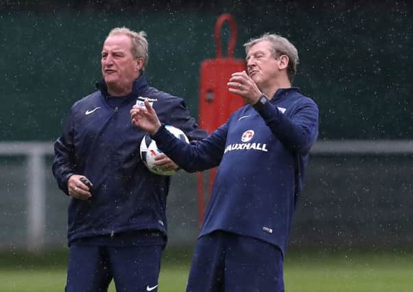 England manager Roy Hodgson, right, and assistant coach Ray Lewington. Picture: Owen Humphreys/PA