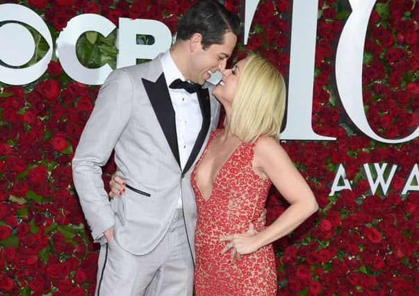 Co-stars  and nominees, Zachary Levi and Jane Krakowski from "She Loves Me," arrive at the Tony Awards