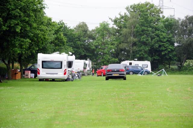 The Snaith School near Goole, where travellers have camped on the grounds. Picture: Ross Parry Agency