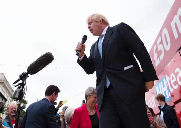 Boris Johnson at a Vote Leave rally.