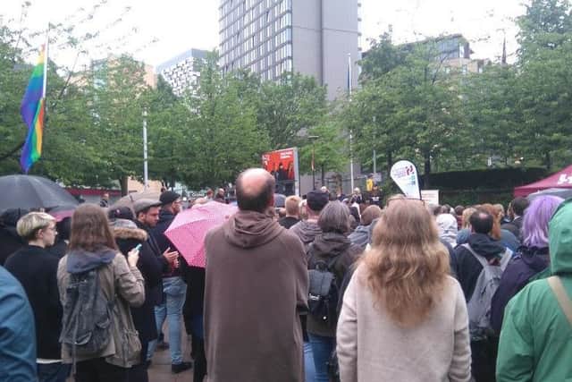 Crowds gather for the Sheffield vigil