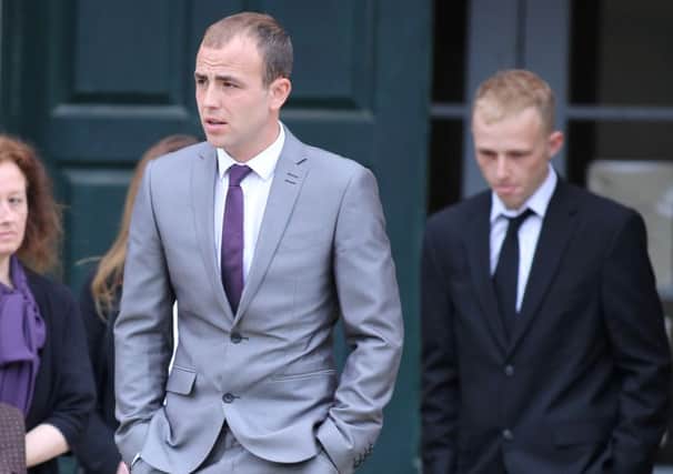 Andrew Addison (centre) appears at York Crown Court for the first day of his trial. Picture: Ross Parry Agency