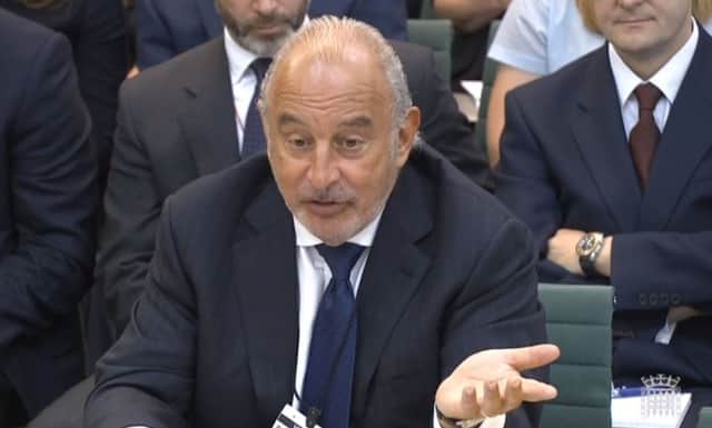 Sir Philip Green gives evidence to the Business, Innovation and Skills Committee and Work and Pensions Committee
