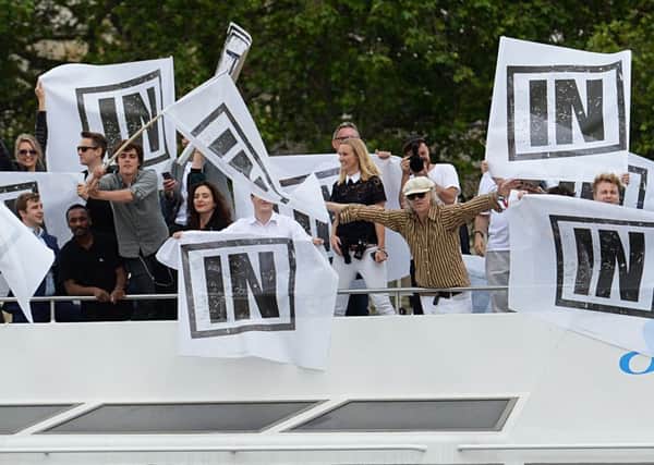 Sir Bob Geldof and Nigel Farage clashed on the Thames today