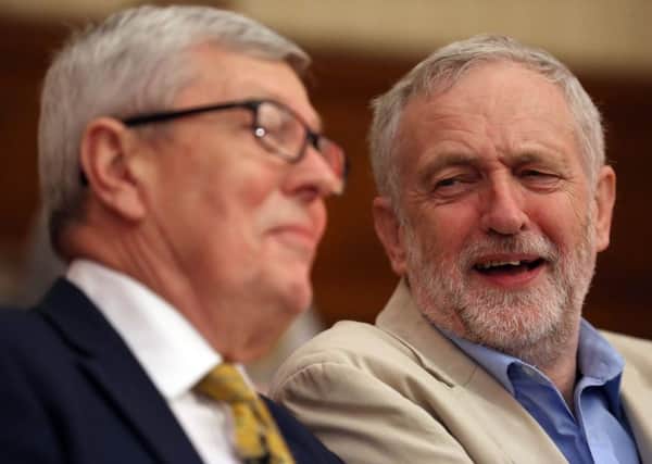 Alan Johnson, left, with Labour leader Jeremy Corbyn at a Remain event.