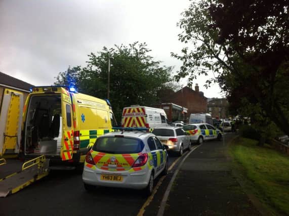 The scene outside Birstall Library