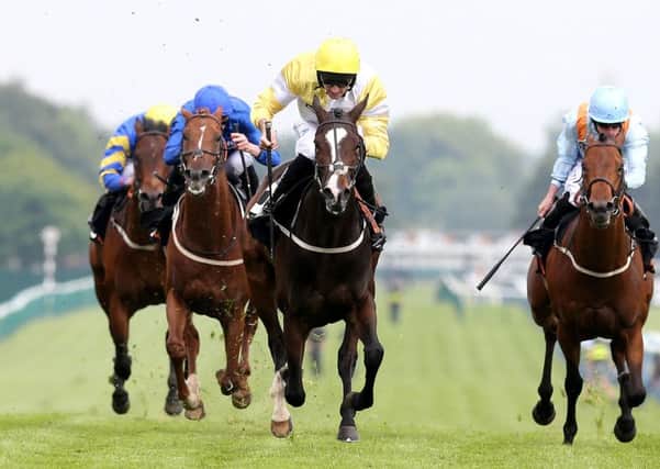 Quiet Reflection (centre) ridden by Dougie Costello wins The 188Bet Sandy Lane Stakes, at Haydock earlier this month. Picture: Martin Rickett/PA