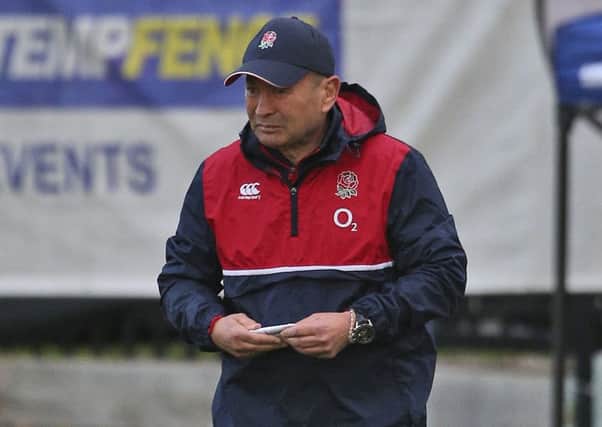 England coach Eddie Jones watches players during training in Sydney on Monday (Picture: Rob Griffith/AP).