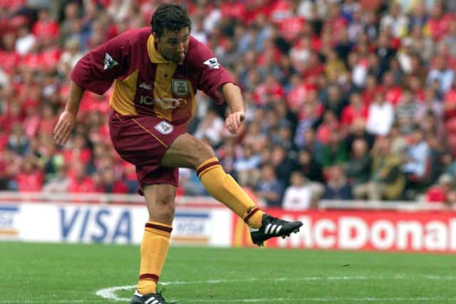 Dean Saunders scored Bradford City's first-ever Premiership goal on the opening day of the 1999-2000 season.