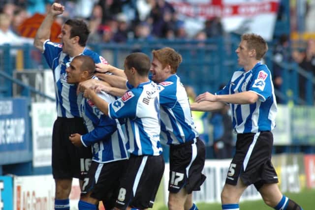 Sheffield Wednsday's players celebrate Marcus Tudgay's first-minute strike against Burnley back in 2008. Picture: Sarah Washbourn.