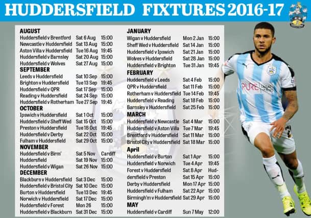 Huddersfield Town's 2016-17 Championship fixtures