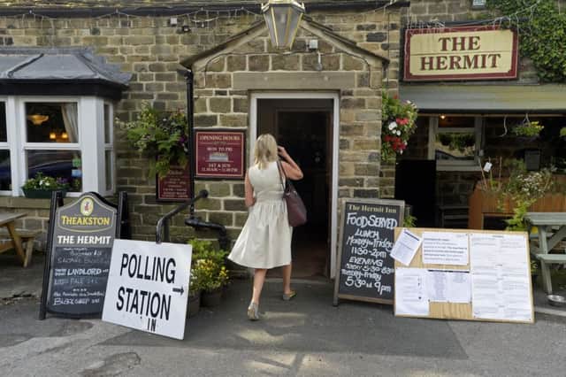 The Polling Station at The Hermit pub in Burley Woodhead, on the moors above Ilkley.  Picture: Bruce Rollinson