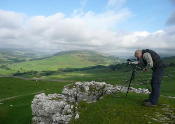 Geoff Kerr at work making a documentary about the Yorkshire Dales.