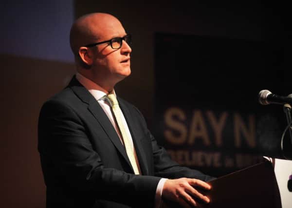 Ukip's Deputy Leader Paul Nuttall speaking at Hartlepool Town Hall on Saturday. Picture by Tom Collins.