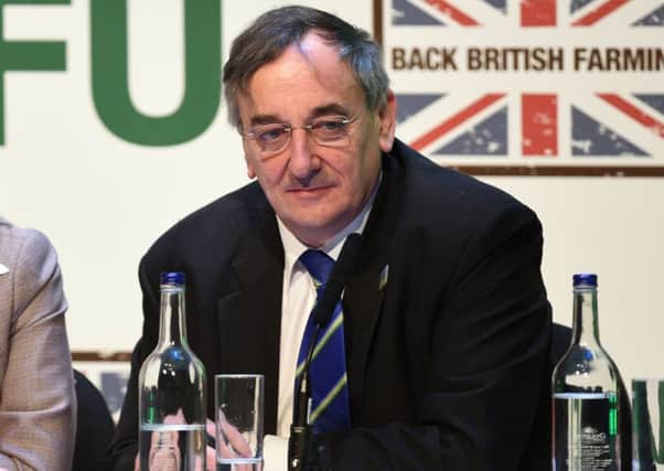 National Farmers' Union president Meurig Raymond said British agriculture must not be disadvantaged by Britain's decision to leave the European Union.  Pic: Joe Giddens/PA Wire
