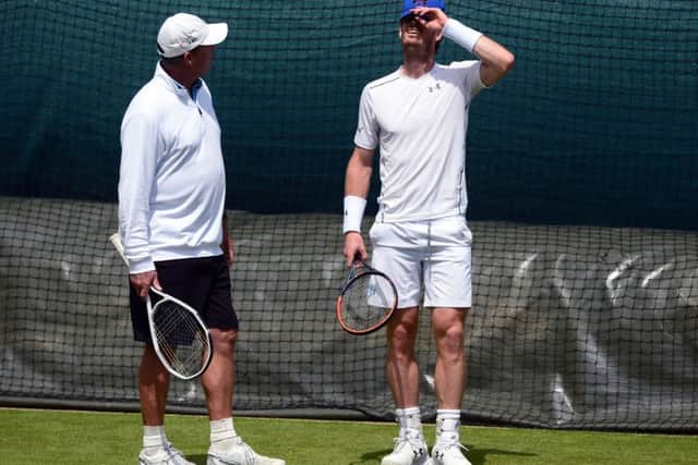 Andy Murray practices with guidance from coach Ivan Lendl. Picture: Anthony Devlin/PA.