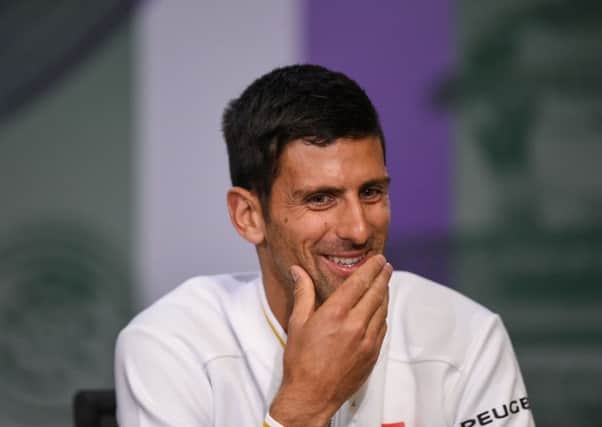 Novak Djokovic, during a press conference ahead of Wimbledon. Picture: Florian Eisele/PA.