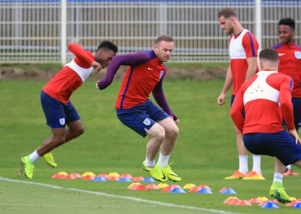 England's Wayne Rooney during a training session at Stade de Bourgogones, Chantilly.