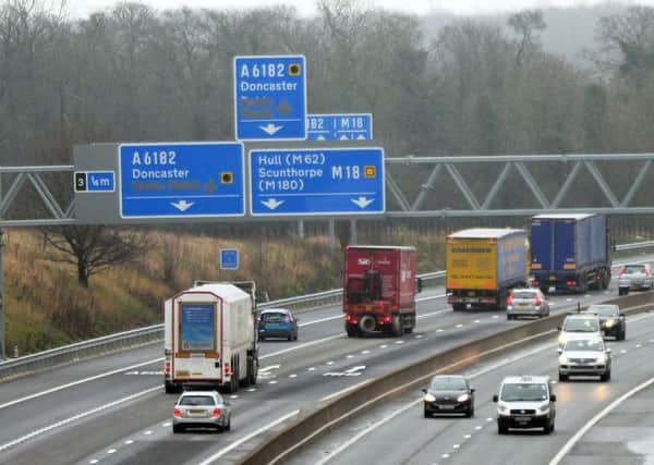 File pic: The M18 at Loversall, heading towards junction 3.