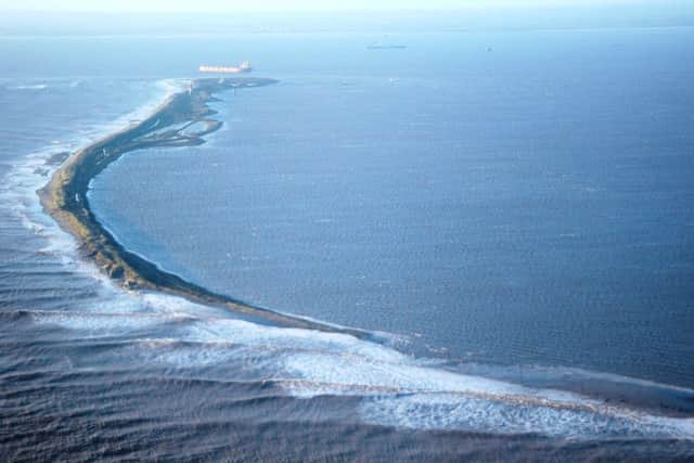 Spurn Point after the tidal surge in 2013. Credit: Environment Agency.