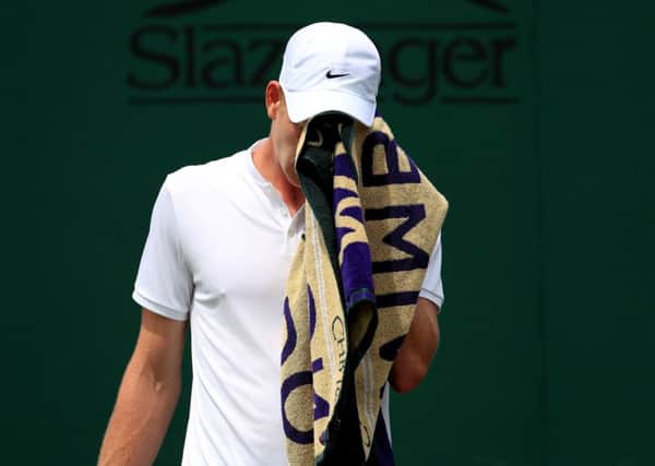 Kyle Edmund looks dejected as he plays Adrian Mannarino. Picture: Adam Davy/PA.