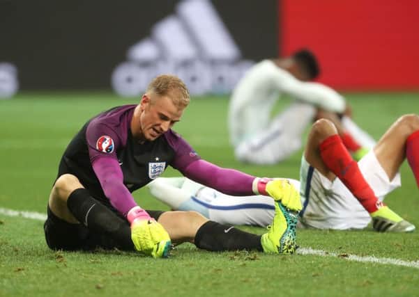England goalkeeper Joe Hart looks dejected after the final whistle. Picture: Owen Humphreys/PA