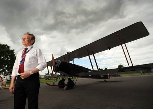 Ian Reed the Director of the Yorkshire Air Museum, pictured with Avro 504 Biplane. Picture by Simon Hulme