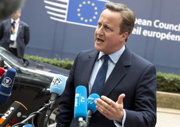 David Cameron in Brussels today