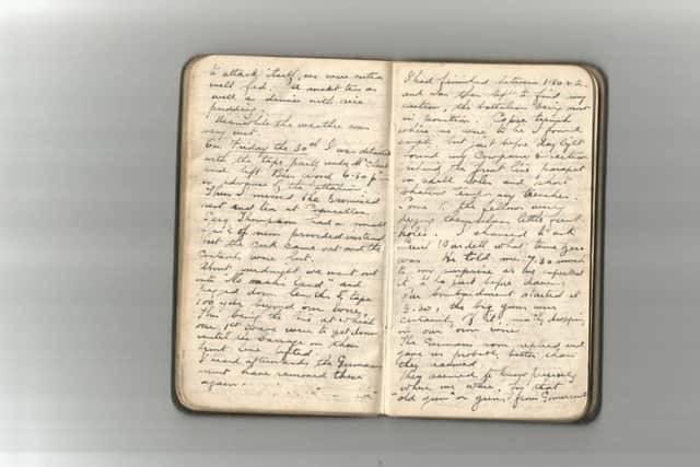 Pages from Frank Meakin's diary.