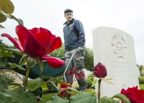 Garden Caretaker 1st Class Nick Holden at the Harrogate (Stonefall) Cemetery in North Yorkshire, where 23 First World War servicemen are buried or commemorated, as preparations are made to mark the Centenary of the Battle of the Somme.