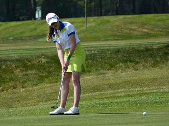 Megan Lockett, seen playing in the Yorkshire ladies championship over her home course, Huddersfield, won both her matches against Cheshire (Picture: Chris Stratford).